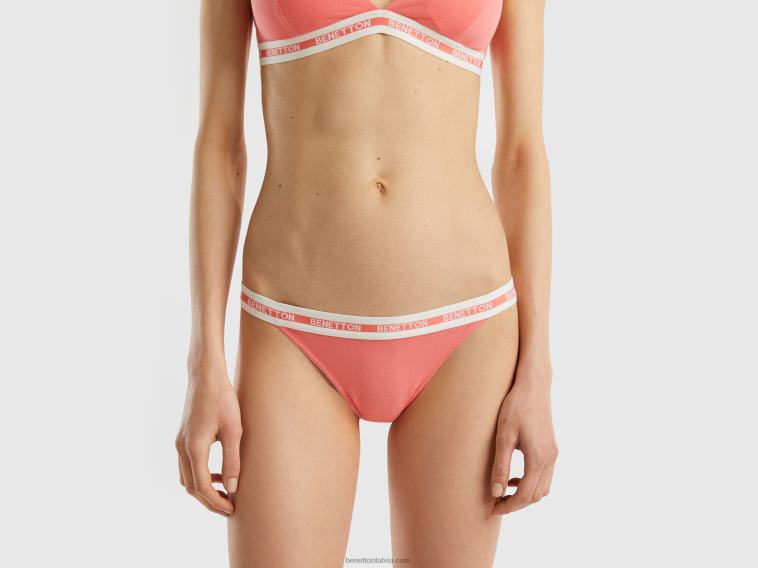 apelsīnu koraļļi 4042V979 sievietes Benetton zema veļa no organiskās kokvilnas